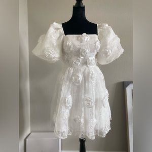 BespokeFit White Floral Mini Dress